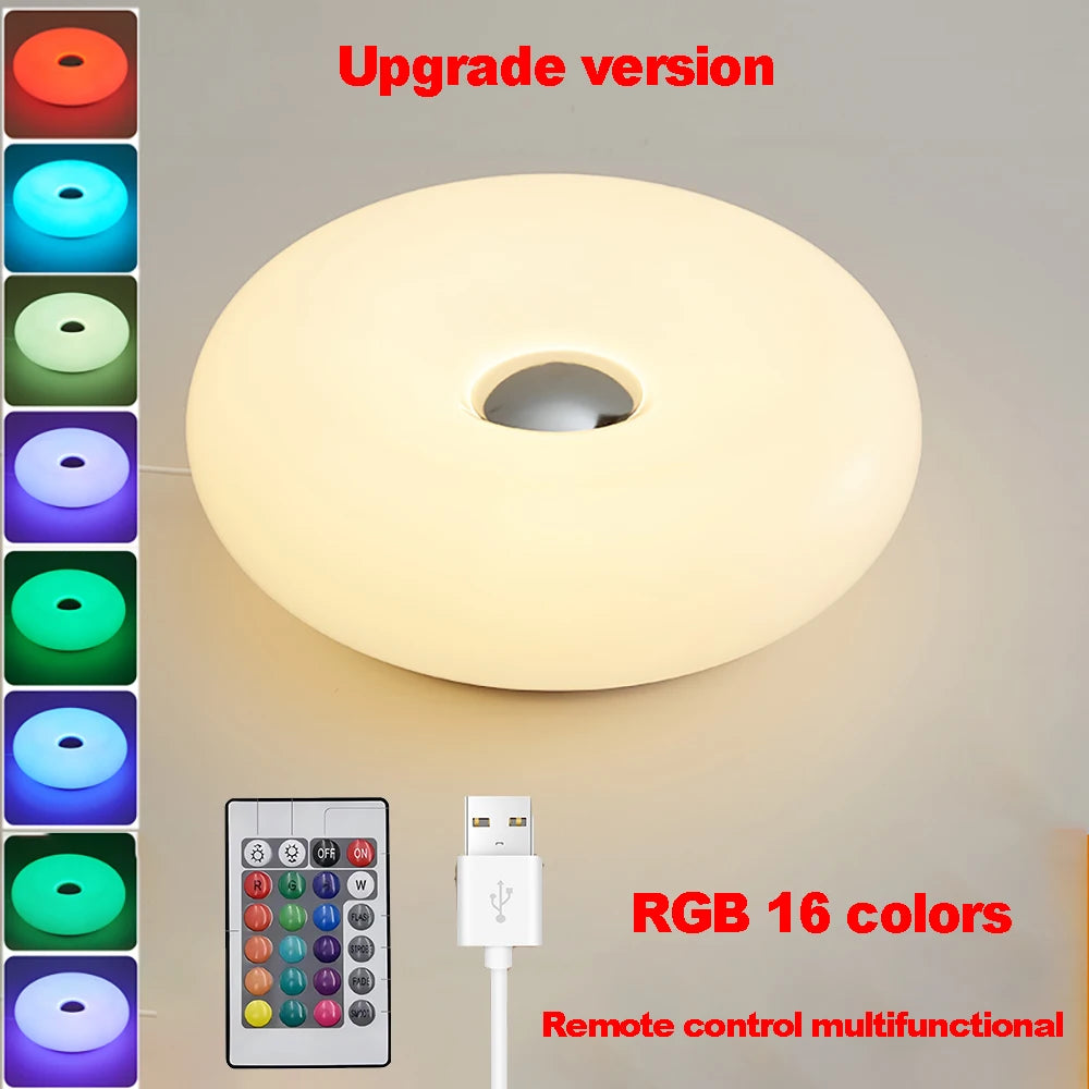 Bauhaus Donut Bedside Lamp with USB Plug