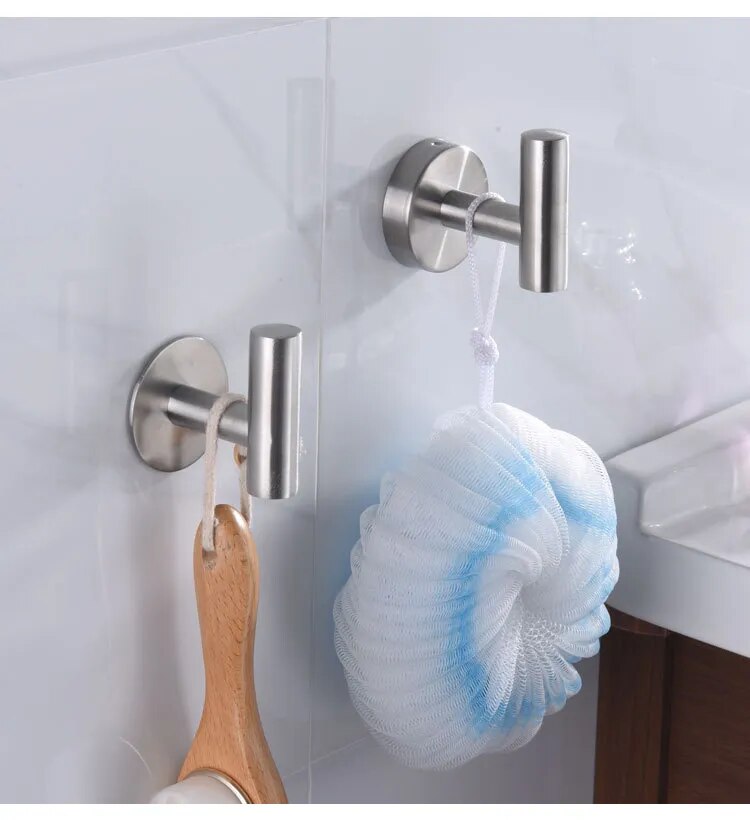 SkandiShop Stainless Steel Silver Bathroom Hardware Set Towel Rack