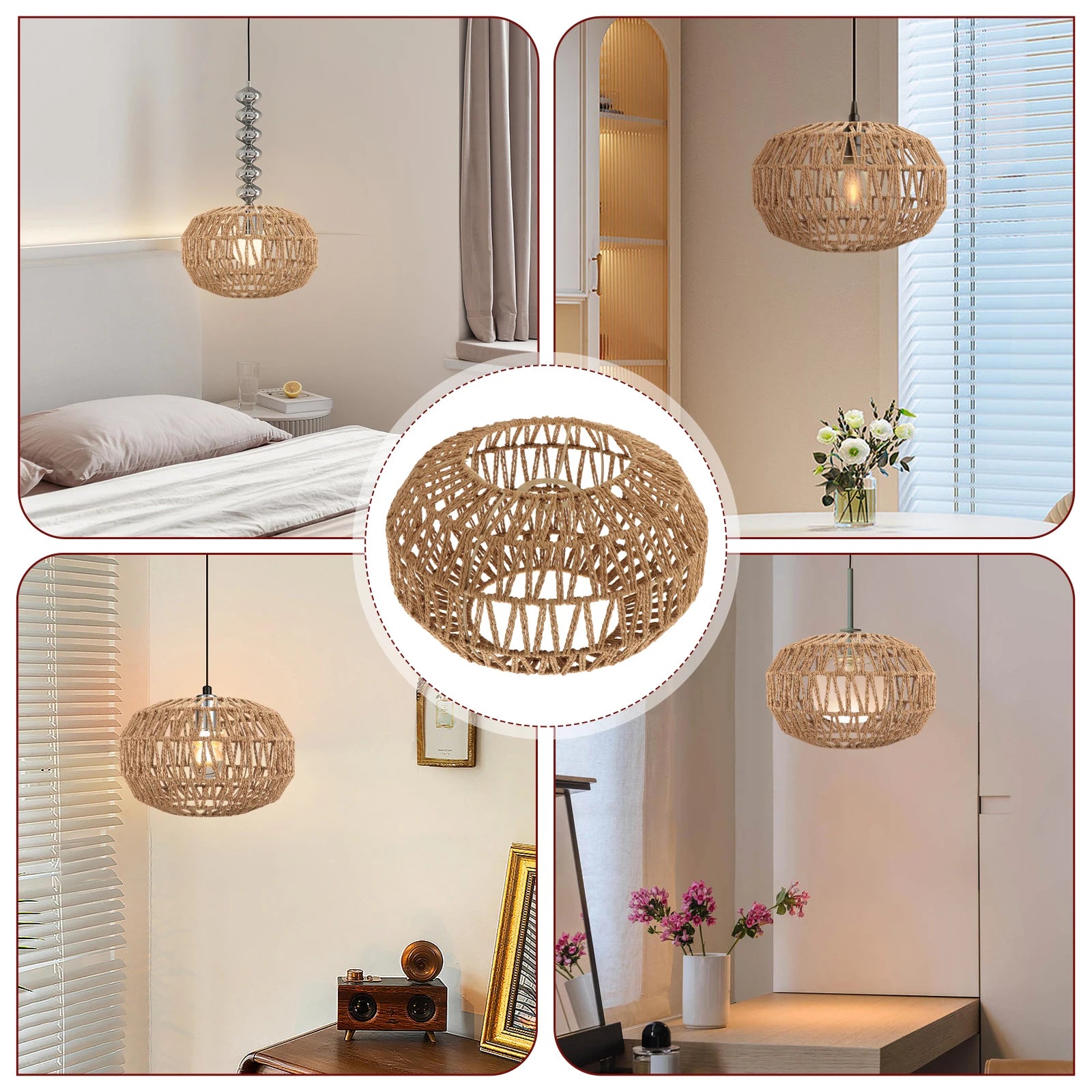 Boho Woven Pendant Lamp Shade