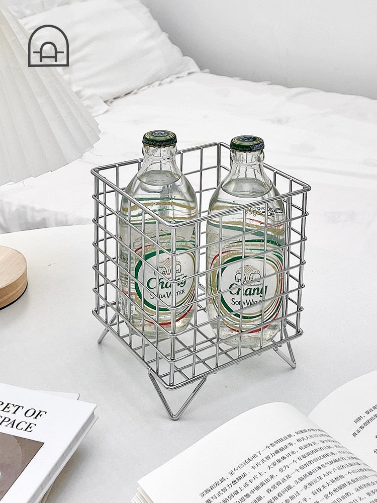 SkandiShop Metal Square Desktop Basket