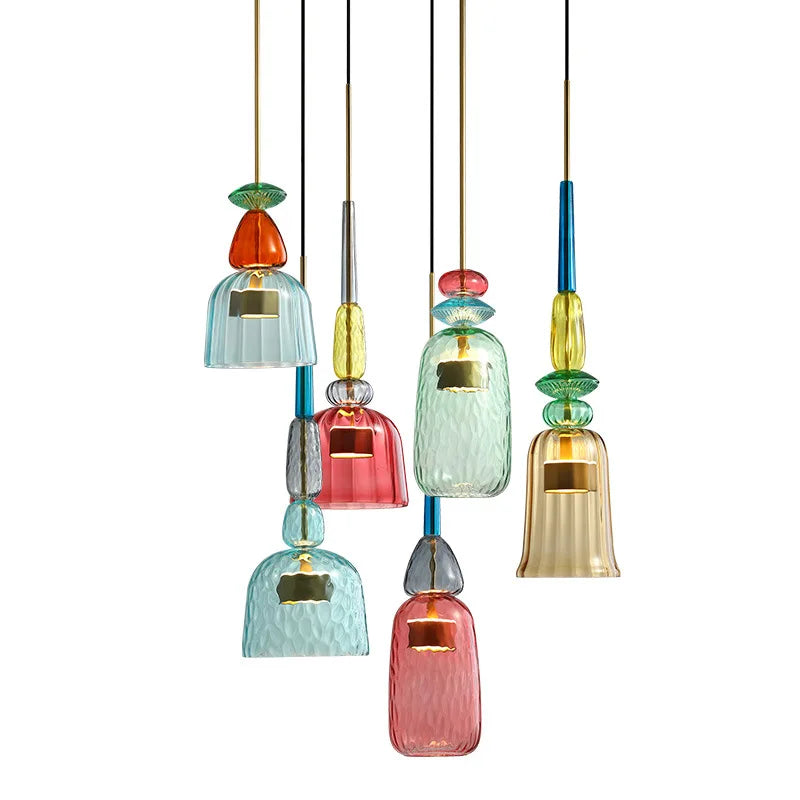 Colorful Glass LED Pendant Lights