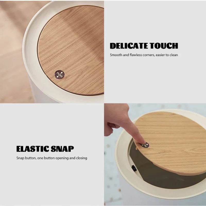 Trash Can with Lid High Foot Press