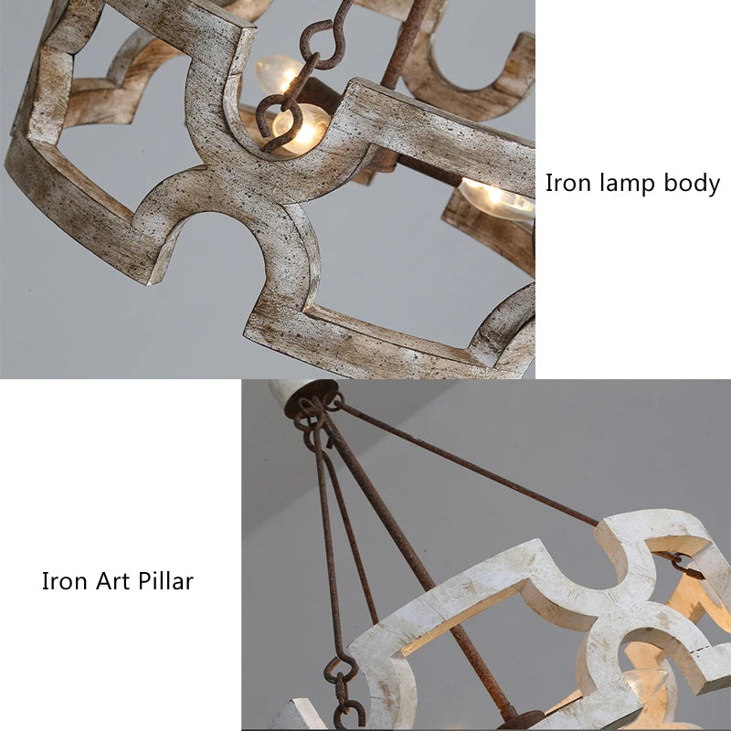 Creative American Rural Wood Chandelier