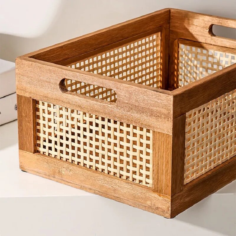SkandiShop Desktop Solid Wood Storage Box Retro