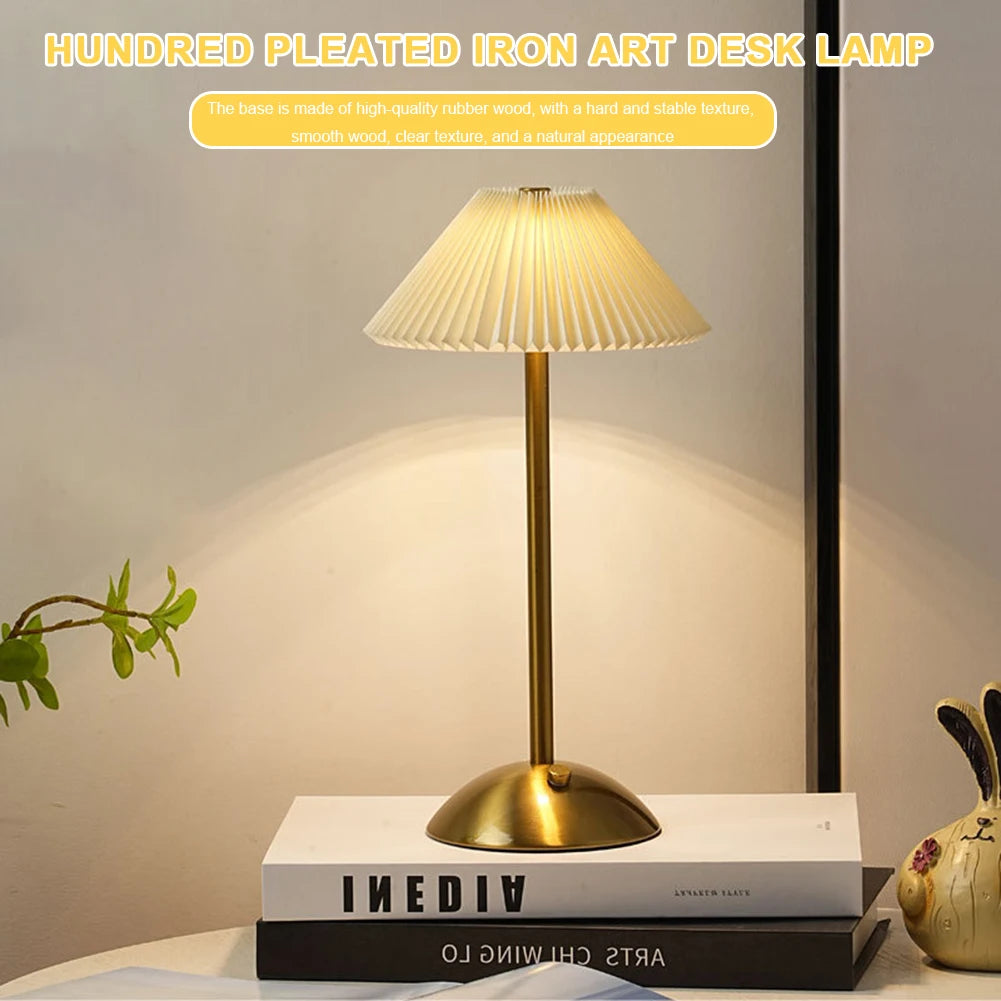 Nordic Pleat USB Bedside Lamp