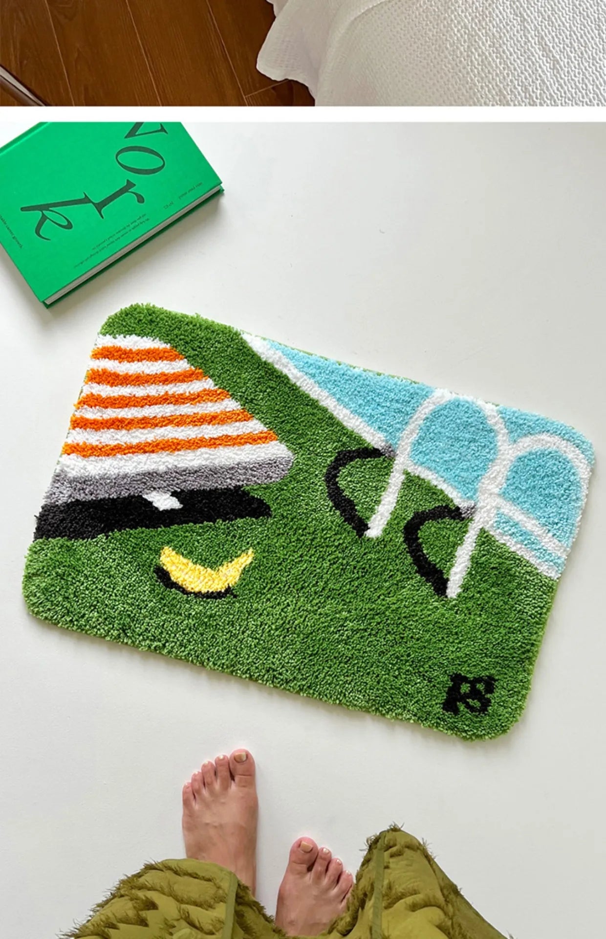 Whimsy Welcome Fluffy Tufted Entry Mat - Anti-Slip Doormat