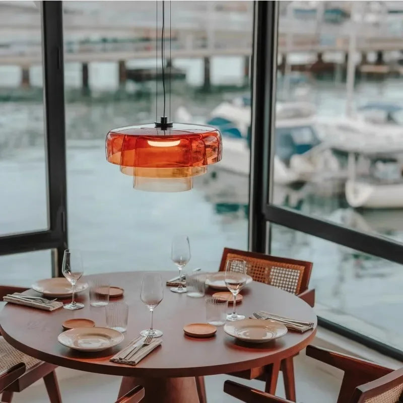 Nordic LED Color Glass Chandelier