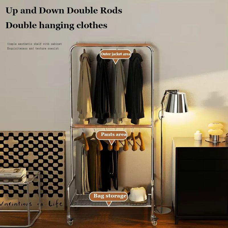 GlideSpace Double Layer Clothes Rack