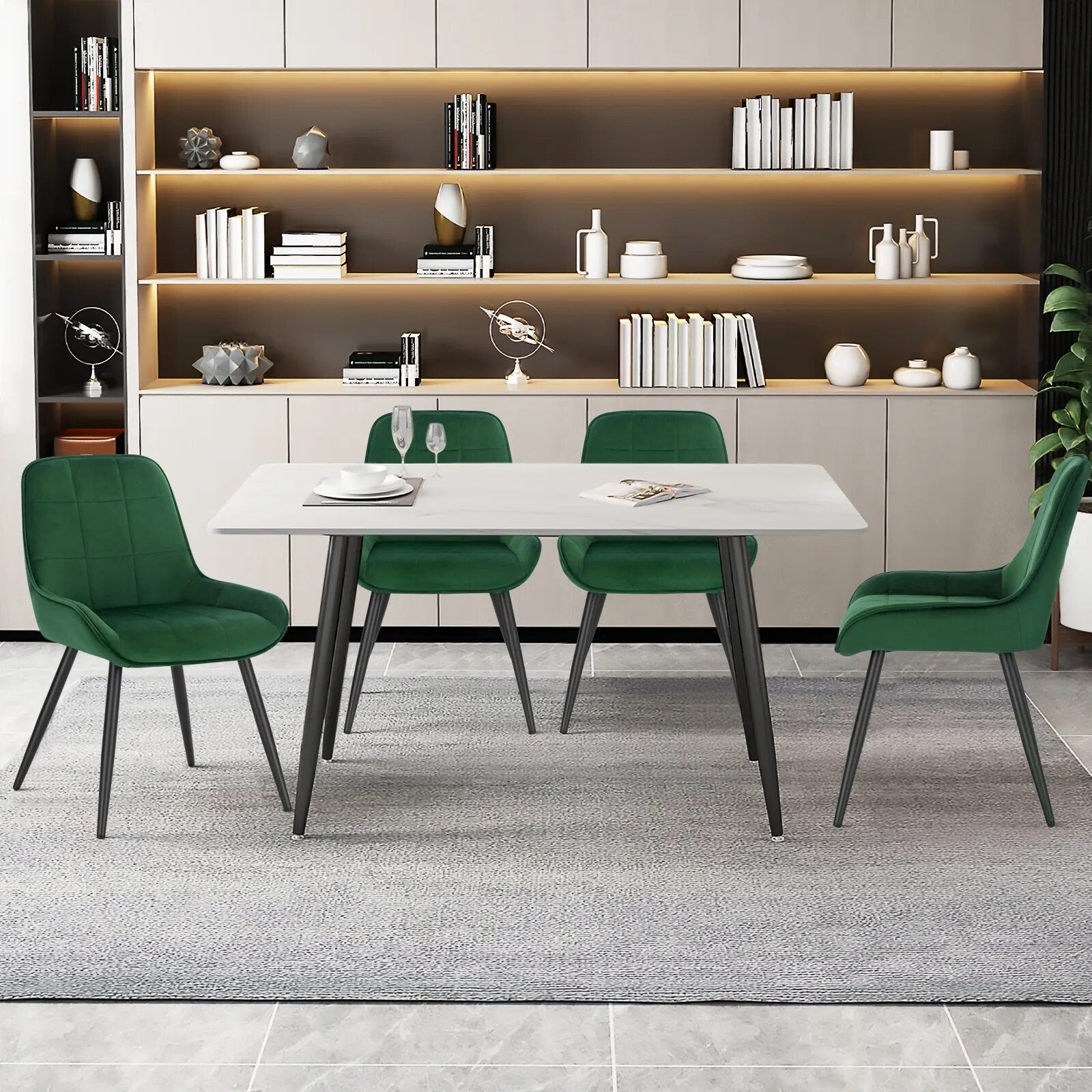SkandiShop 2PCS/SET Velvet Dining Chairs