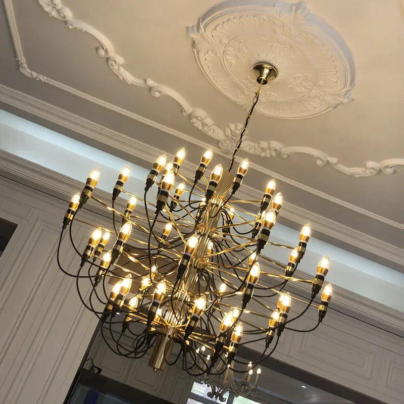 EleganceMax LED Chandelier - 50 Heads Gold Silver Pendant Light