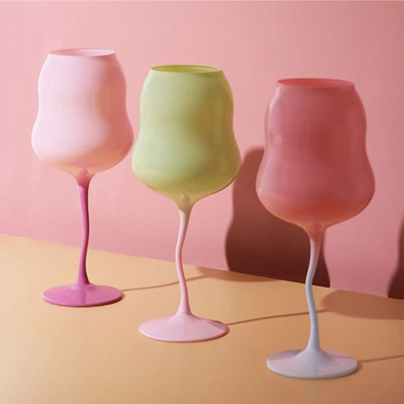 Vintage Macaron Delight Wine Glass Set