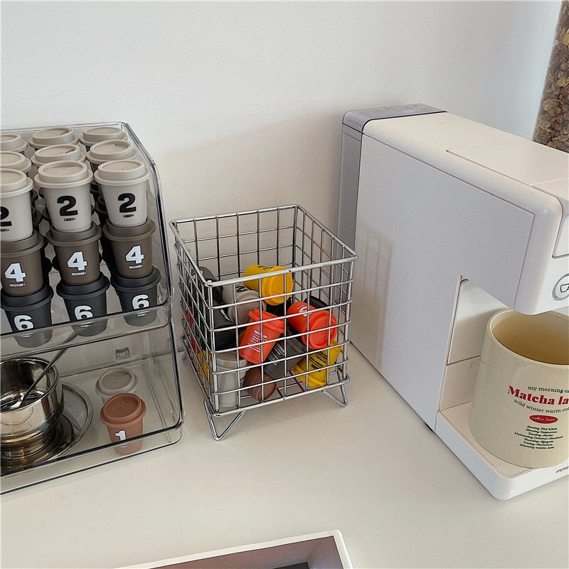 SkandiShop Metal Square Desktop Basket