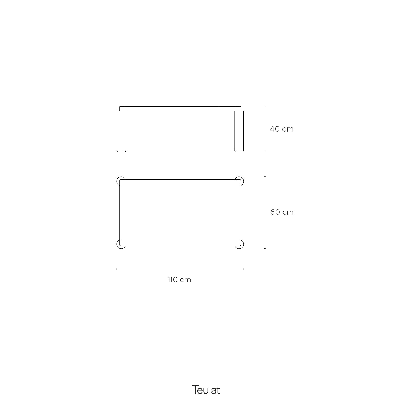 Coffee Table Atlas 110Cm Black