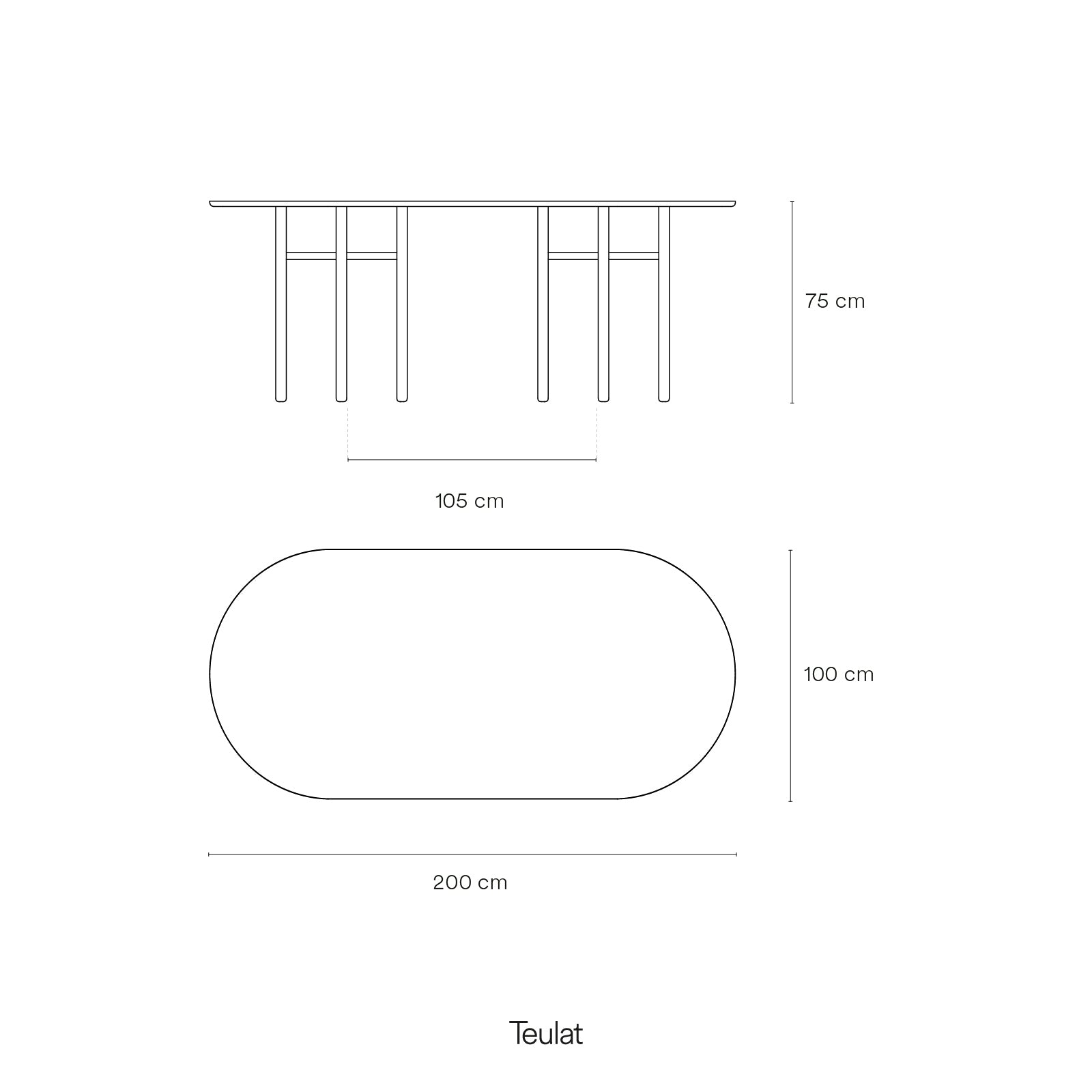 Oval Table Junco 200X100 Light Natural