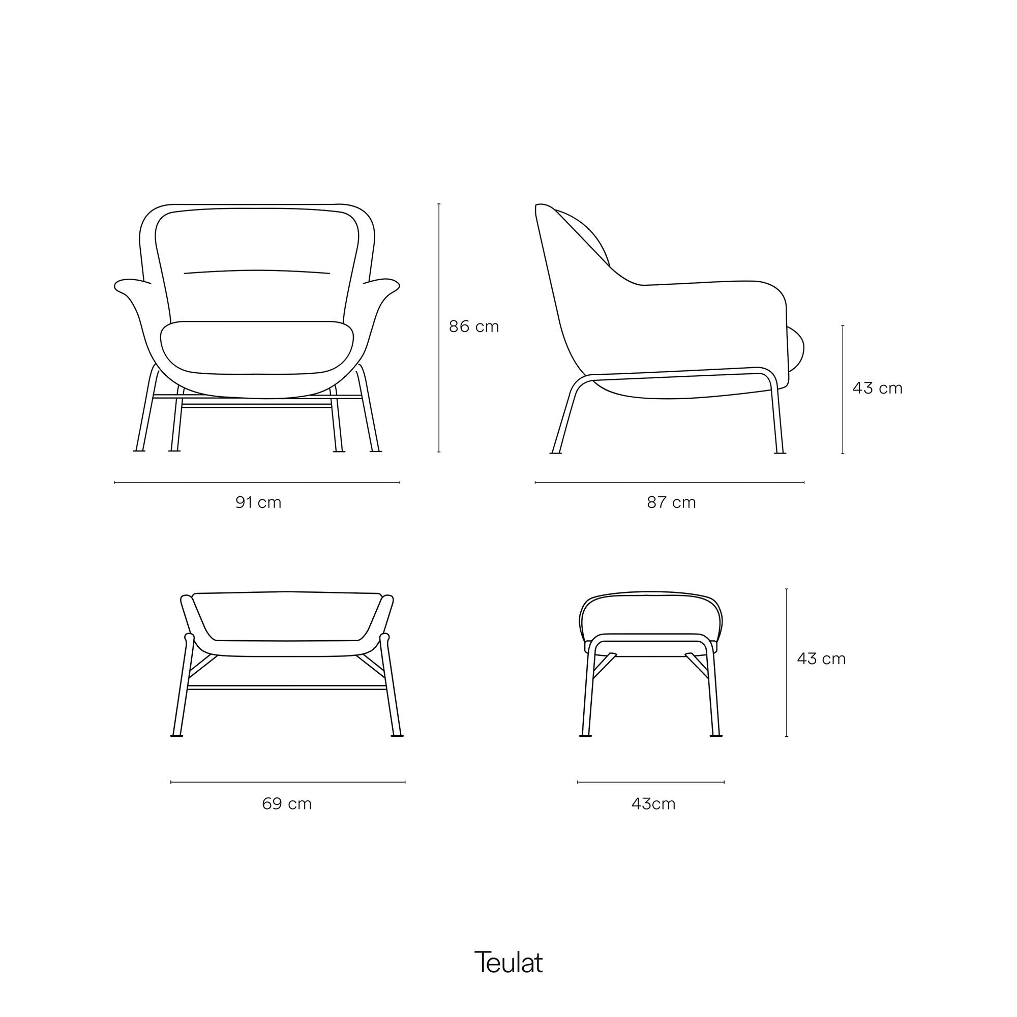 Armchair Sadira Coral (1 Piece Per Box)Ox