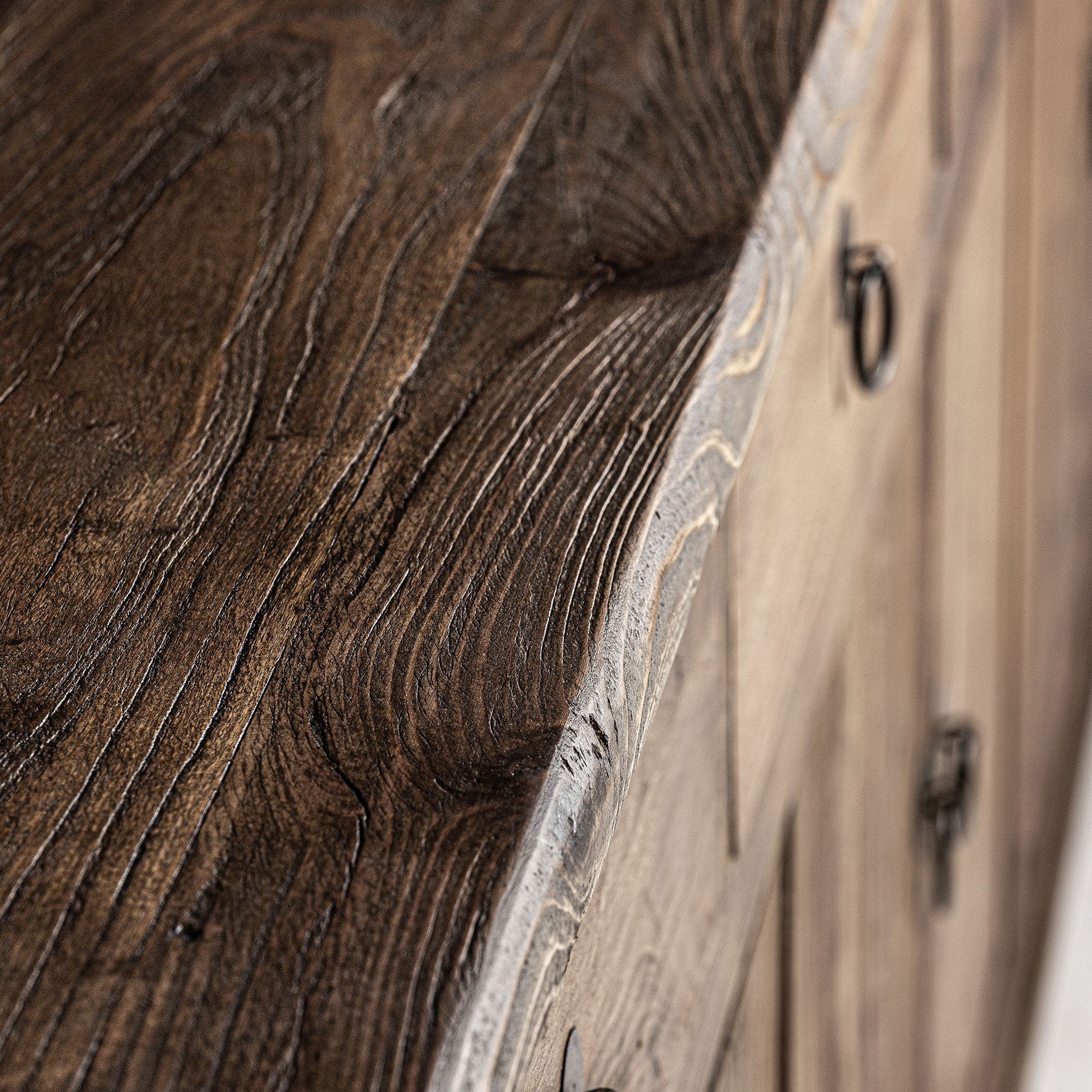 Ellison Elm Wood Sideboard - Natural Brown Storage Cabinet