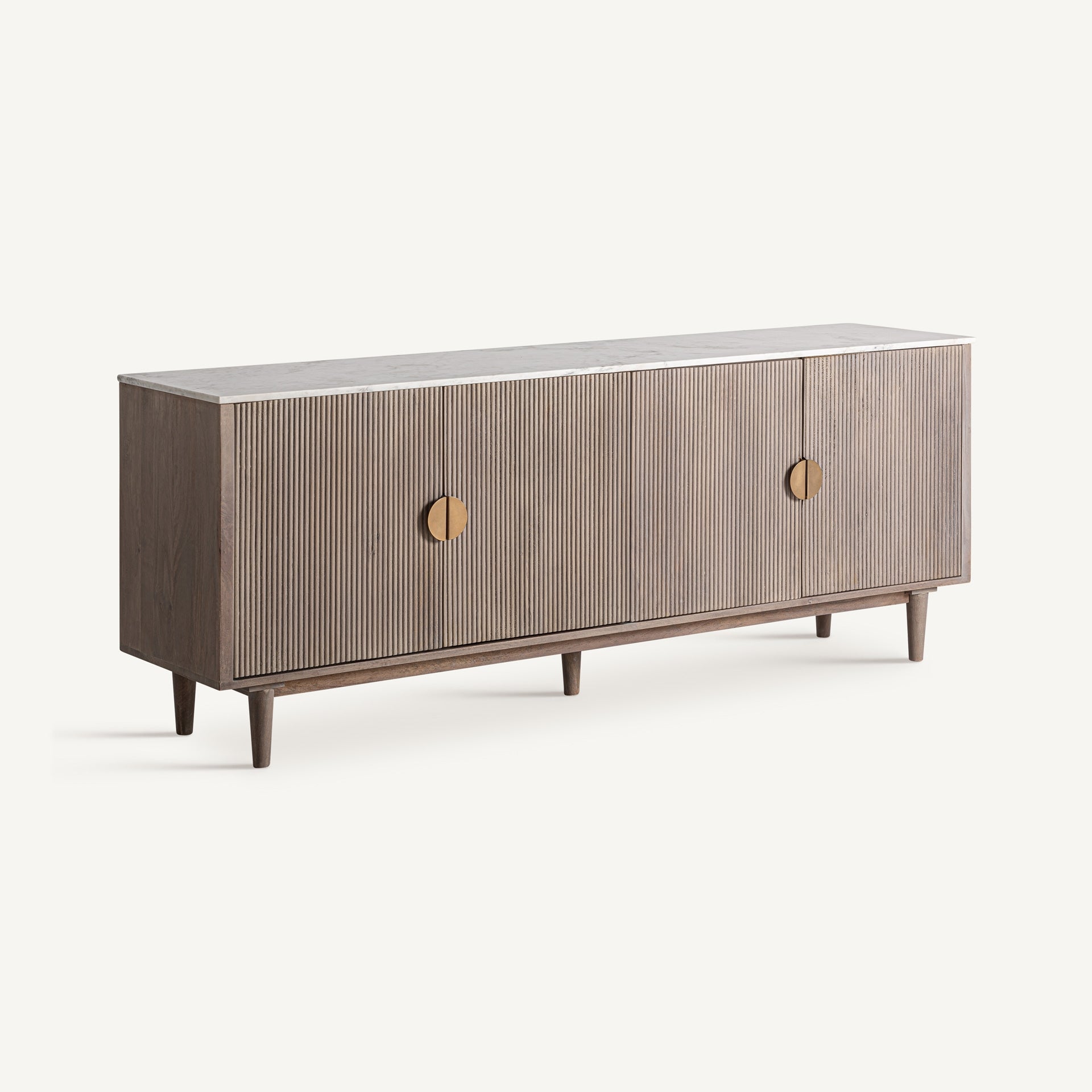 Zerf Sideboard - Contemporary Mango Wood & Marble 200cm