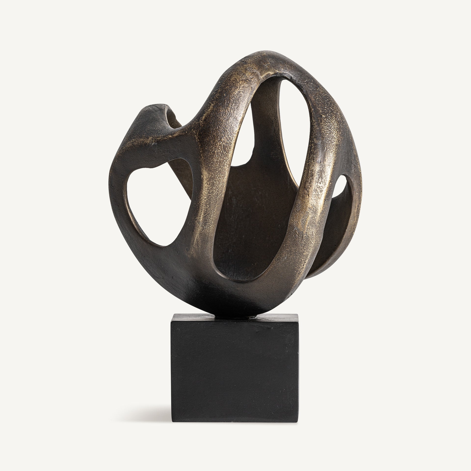 Black Resin Decorative Figure - Modern Sculptural Accent