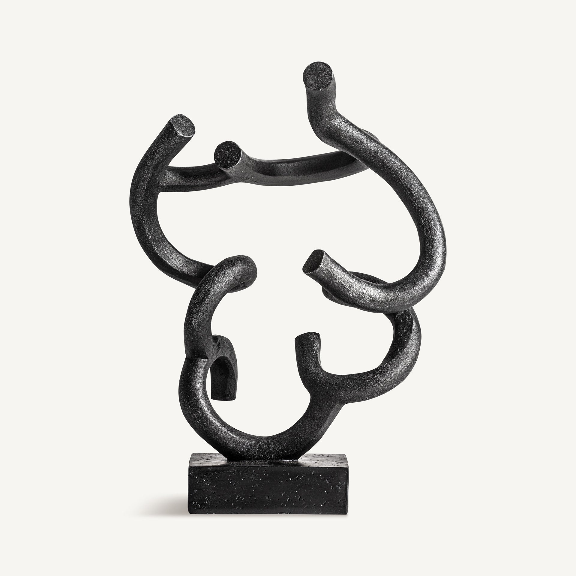 Xandy Black Resin Decorative Figure - Contemporary Sculptural Art