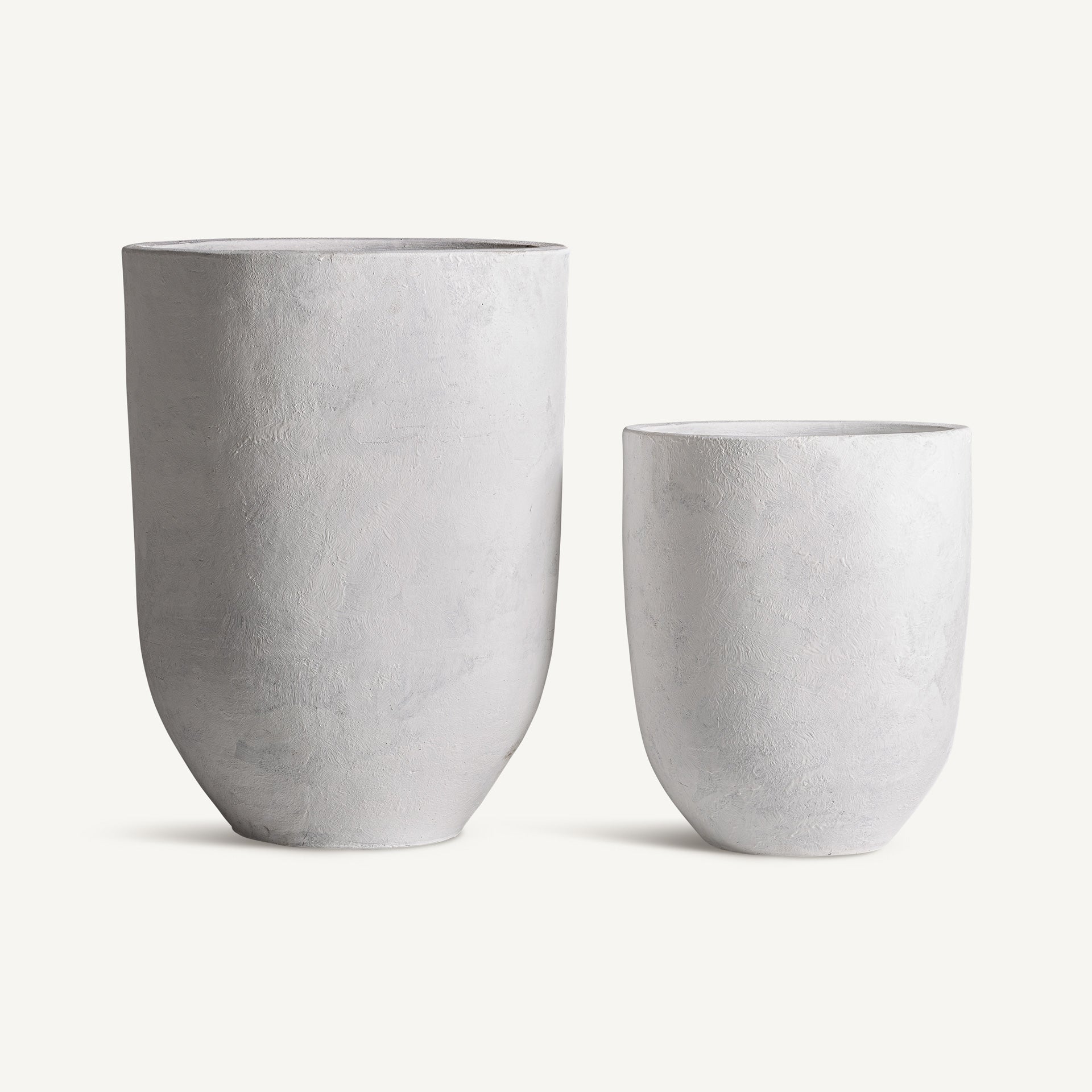 Terracotta Planter Set - Off-White Stackable Vases (Set of 2)