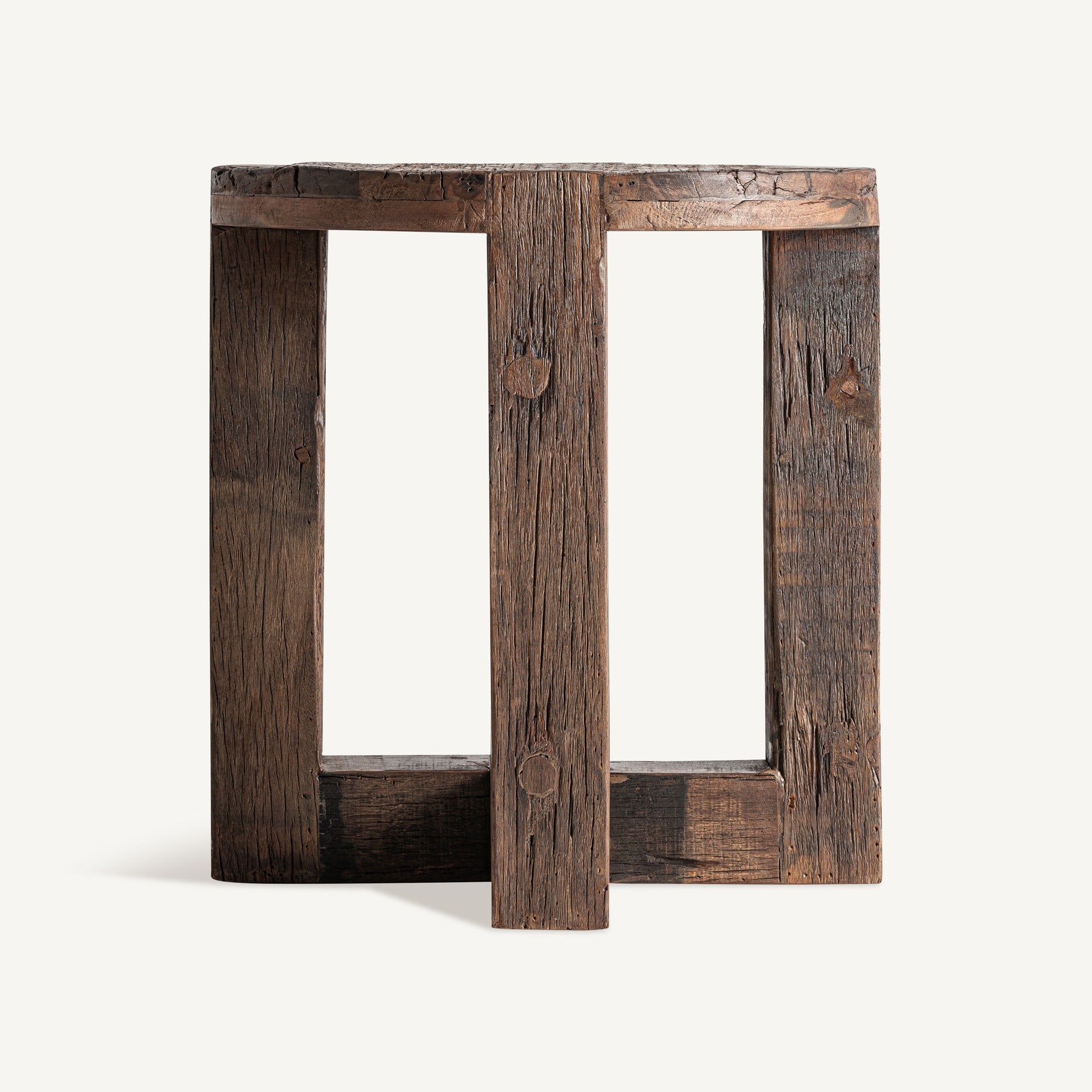 Baltic Sea-  Reclaimed Wood Side Table - 60cm Brown Accent Table