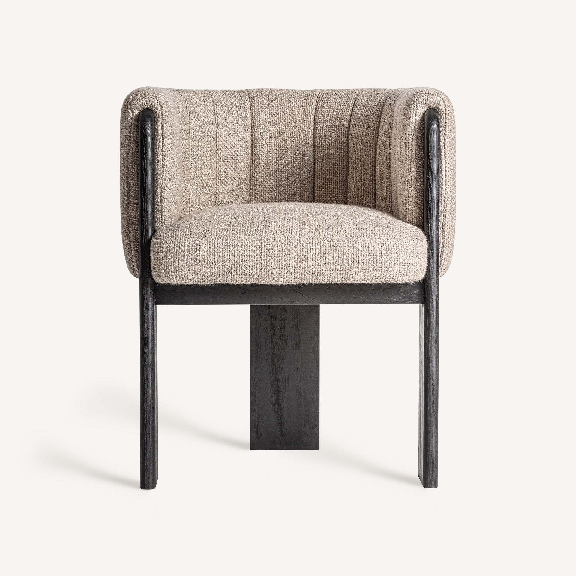CLUNY Art Deco Chair - Oak Wood & Polyester Upholstery
