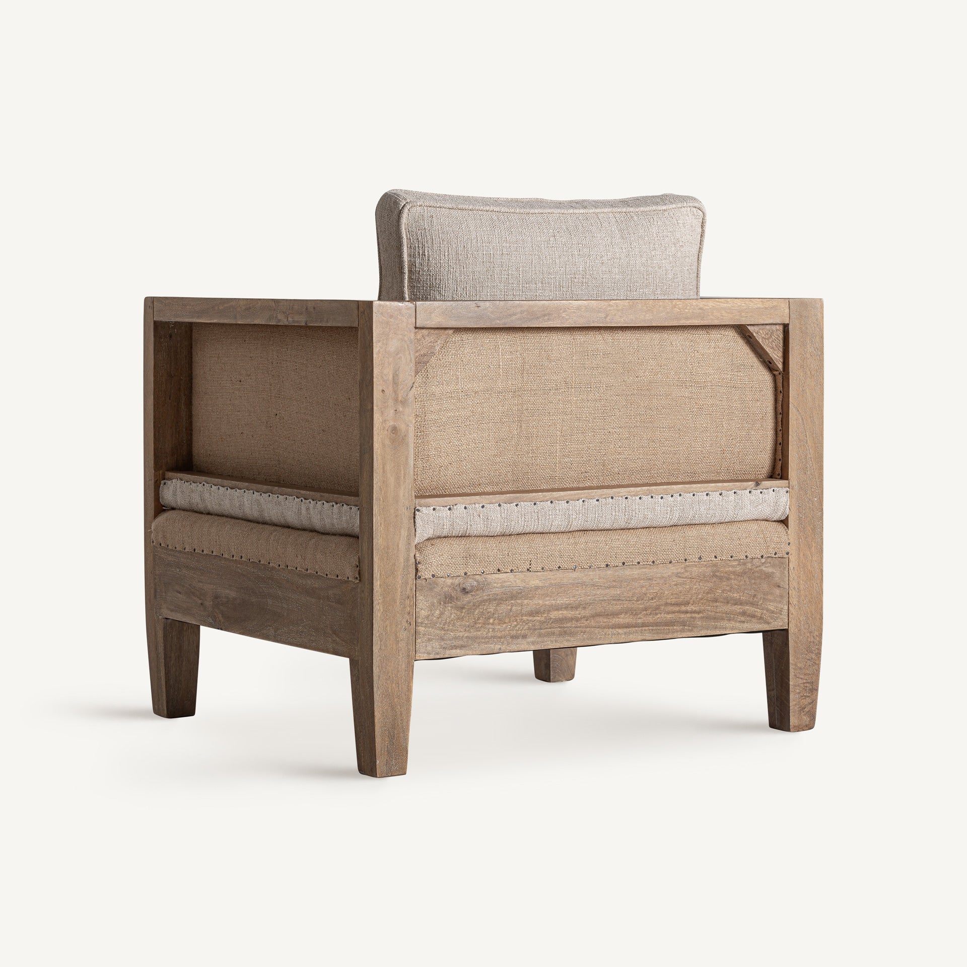 Grube Birch Wood Armchair with Linen & Jute Upholstery