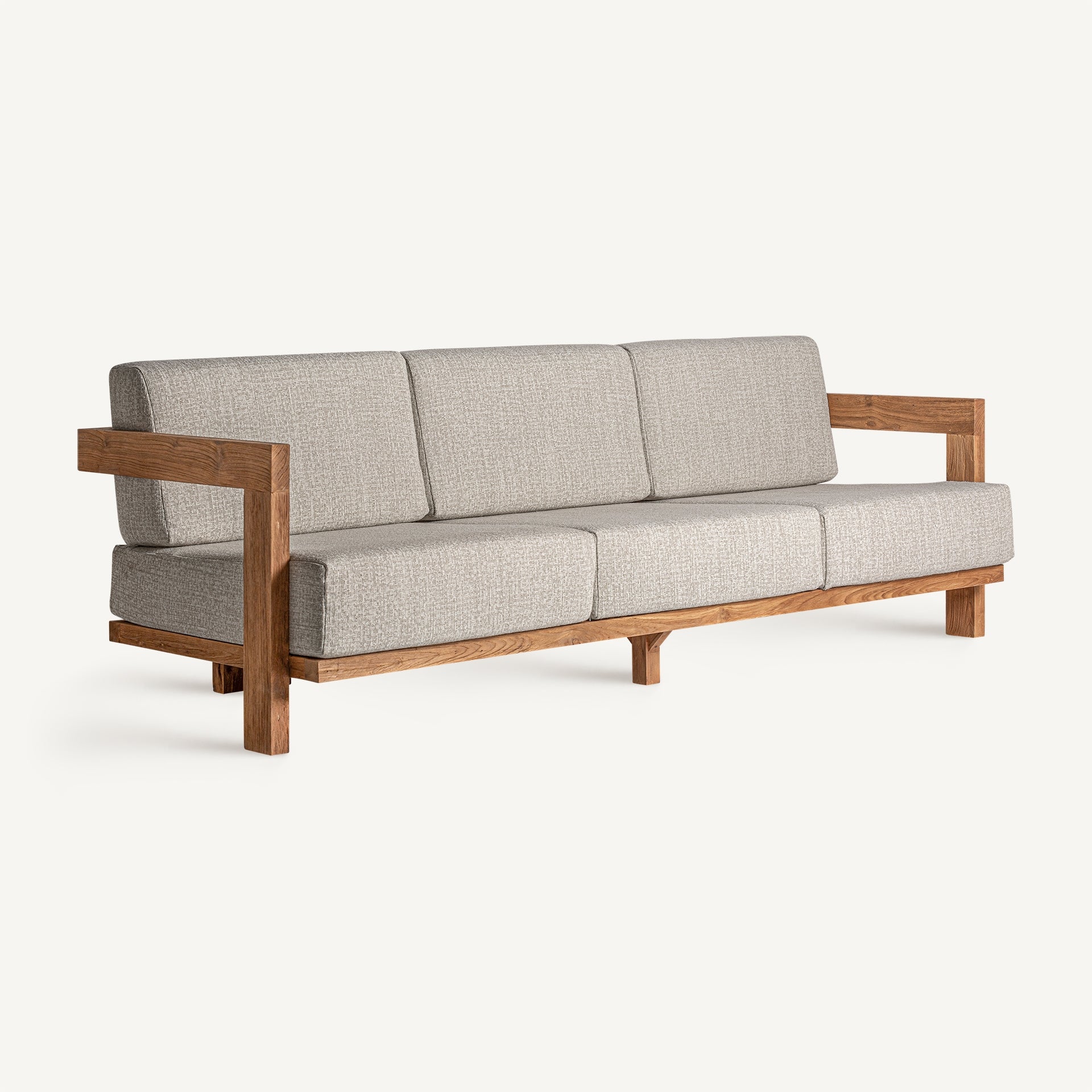 Testa Sofa - Recycled Teak & White Polypropylene Sofa 240cm